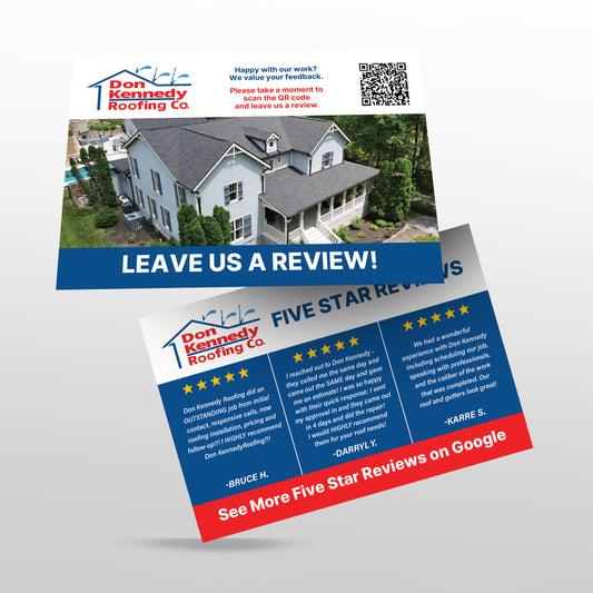 GOOGLE REVIEW CARDS - 4X6 - DON KENNEDY ROOFING